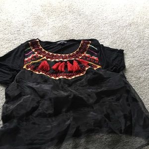 ELOQUII  Embroidered top